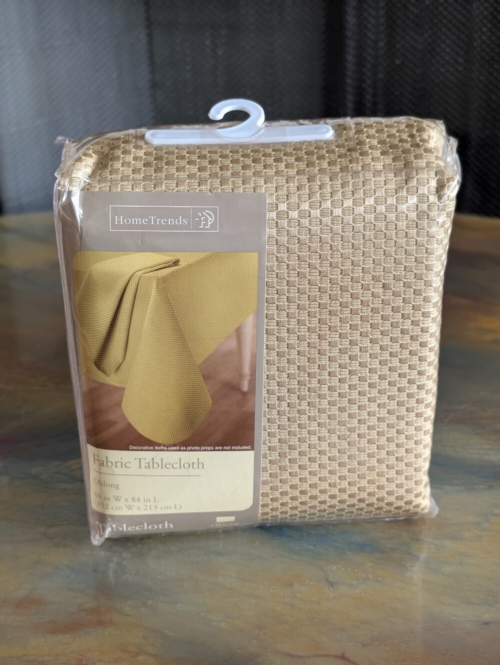HomeTrends Fabric Tablecloth Mustard Gold Oblong Table Cloth Size 60X84